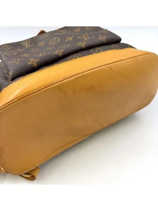 Louis Vuitton Montsouris GM Monogram Leather Brown Backpack Gold - Picture 9 of 15